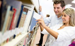 Students looking for a book